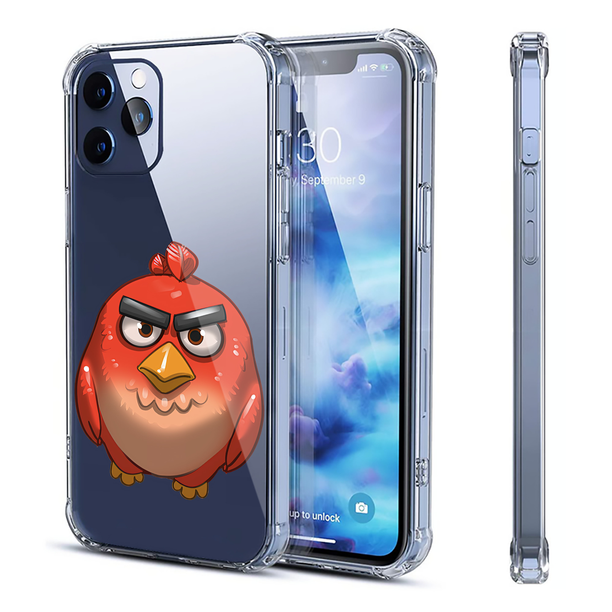 （画像用） Angry Birds アングリーバード 【iPhone 12シリーズ対応】透明スマホケース（クリアソフトケース）